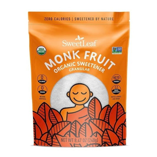 SweetLeaf Monk Fruit Organic Sweetener Granular Organic - 8.47 oz (Pack of 6)
