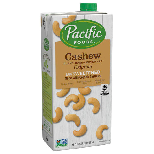 Pacific Foods Non Dairy Cashew Unsweetened 32 FO (Pack of 6)
