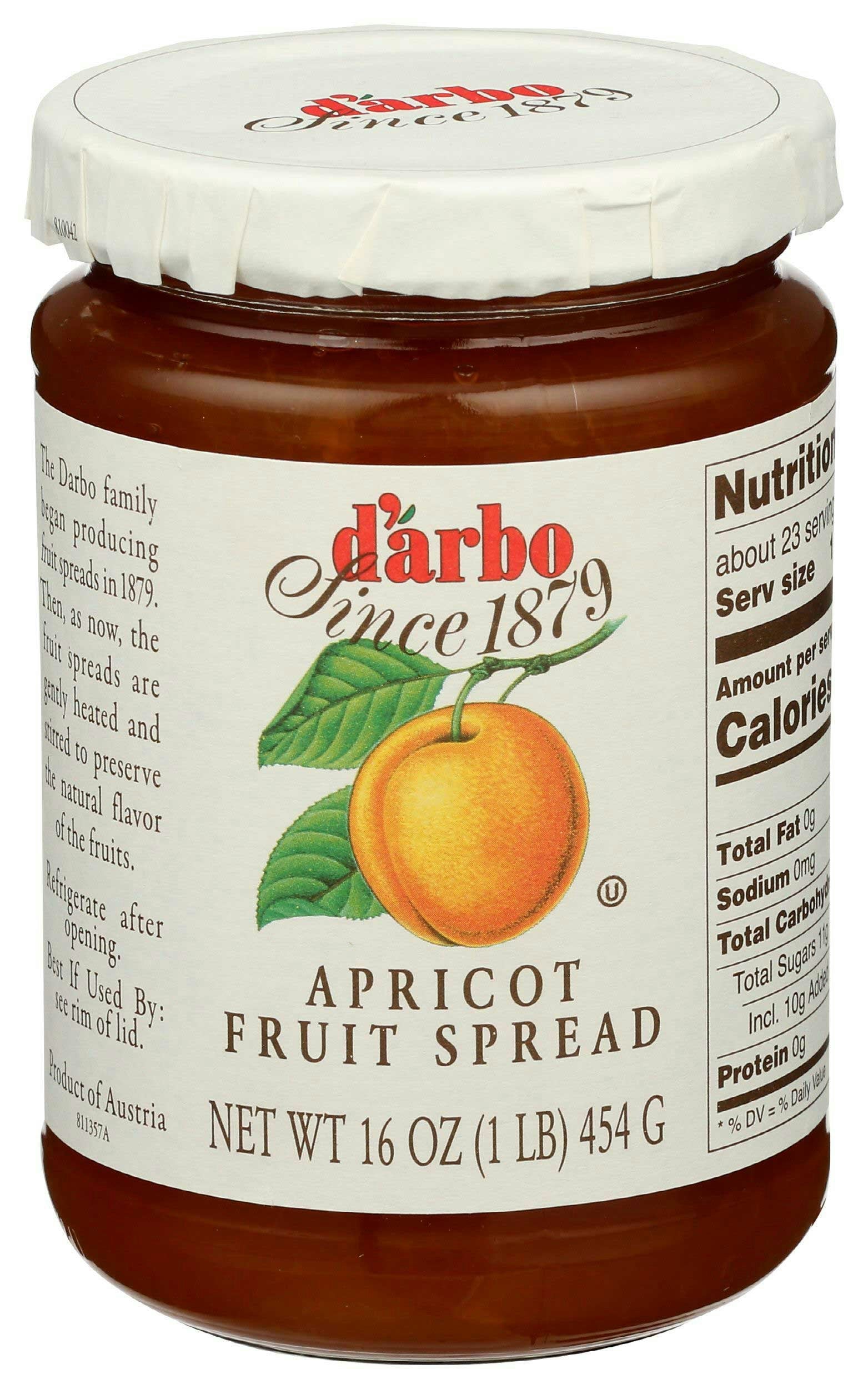 Darbo Apricot Fruit Spread 16 Oz Pack of 6