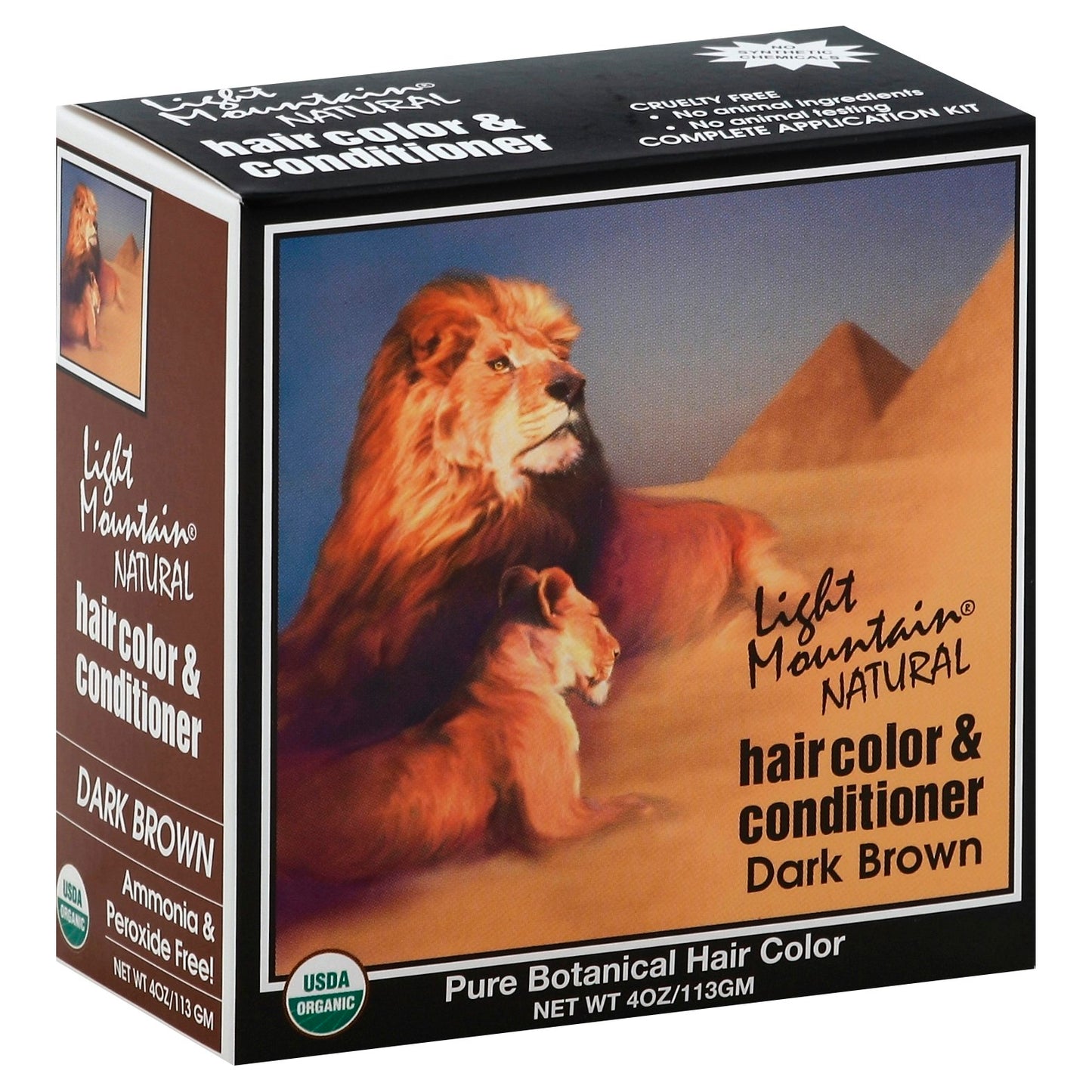 Light Mountain Dark Brown Henna 4 oz (Pack of 6)