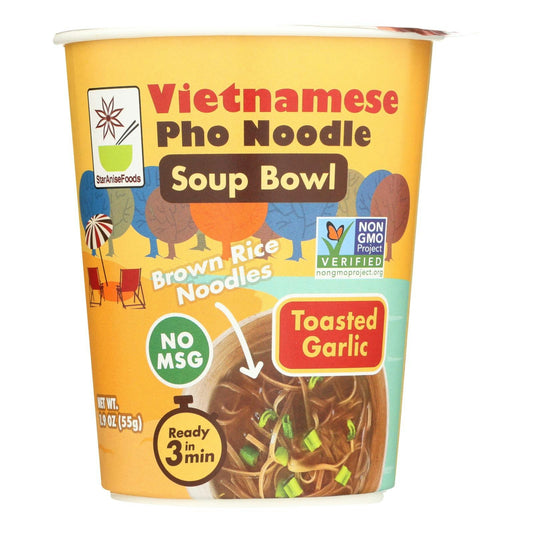 Star Anise Foods Pho Noodle Soup Bowl with Garlic 1.9 Oz Pack of 6