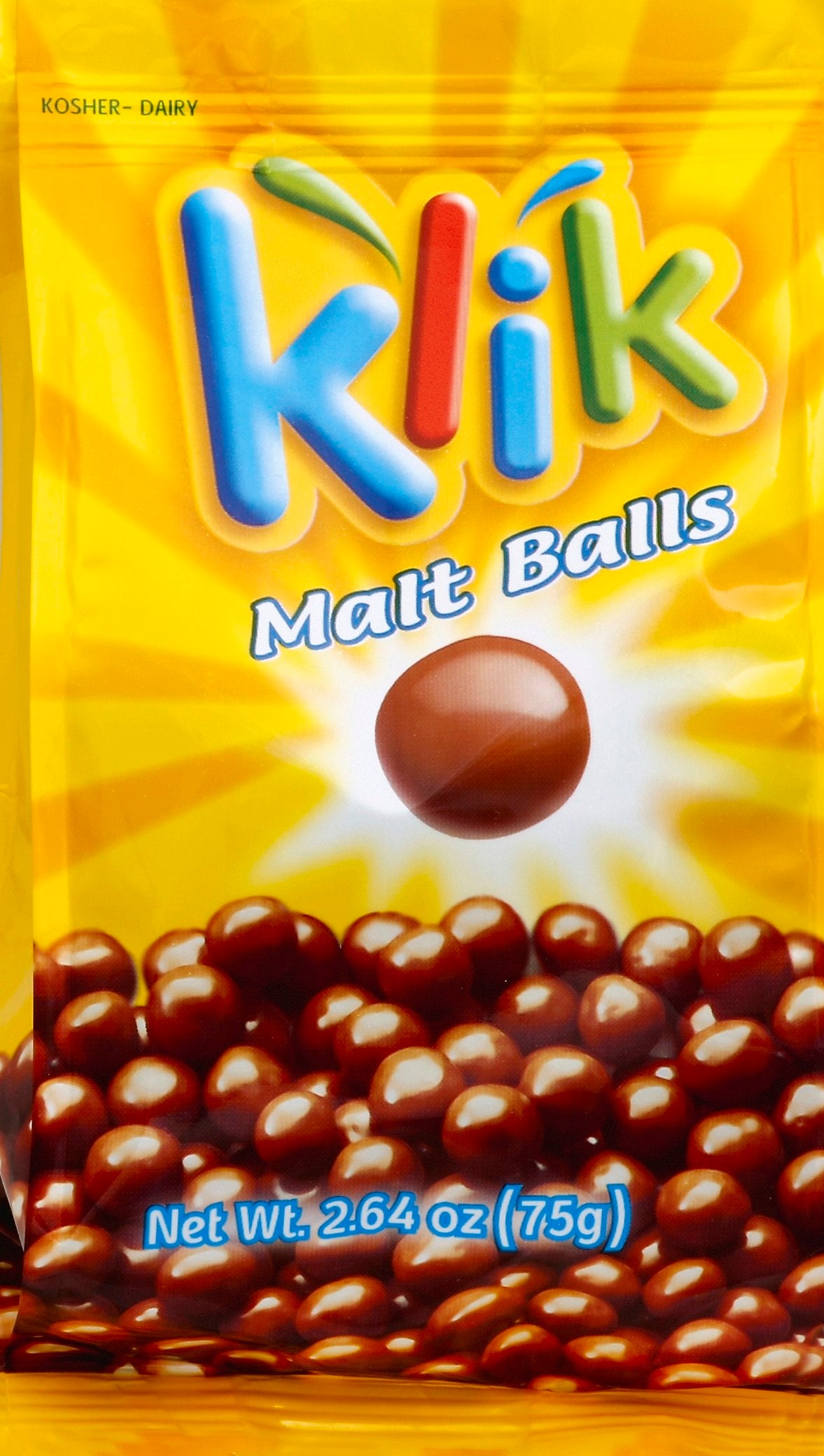 Klik Chocolate Covered Malt Balls - 2.64 Oz (Pack of 12)