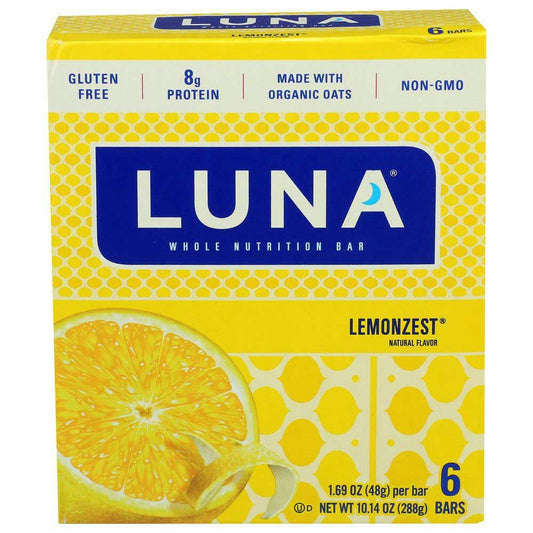 Luna Organic Lemon Zest Whole Nutrition Bar 10.14 Oz Pack of 6