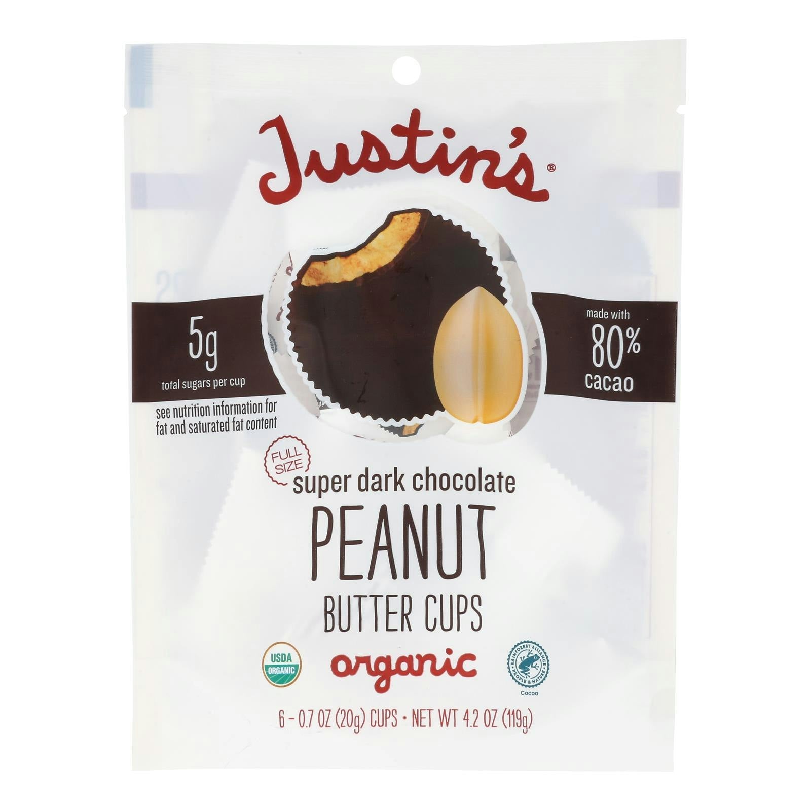 Justin's Peanut Butter Cups Super Dark Chocolate