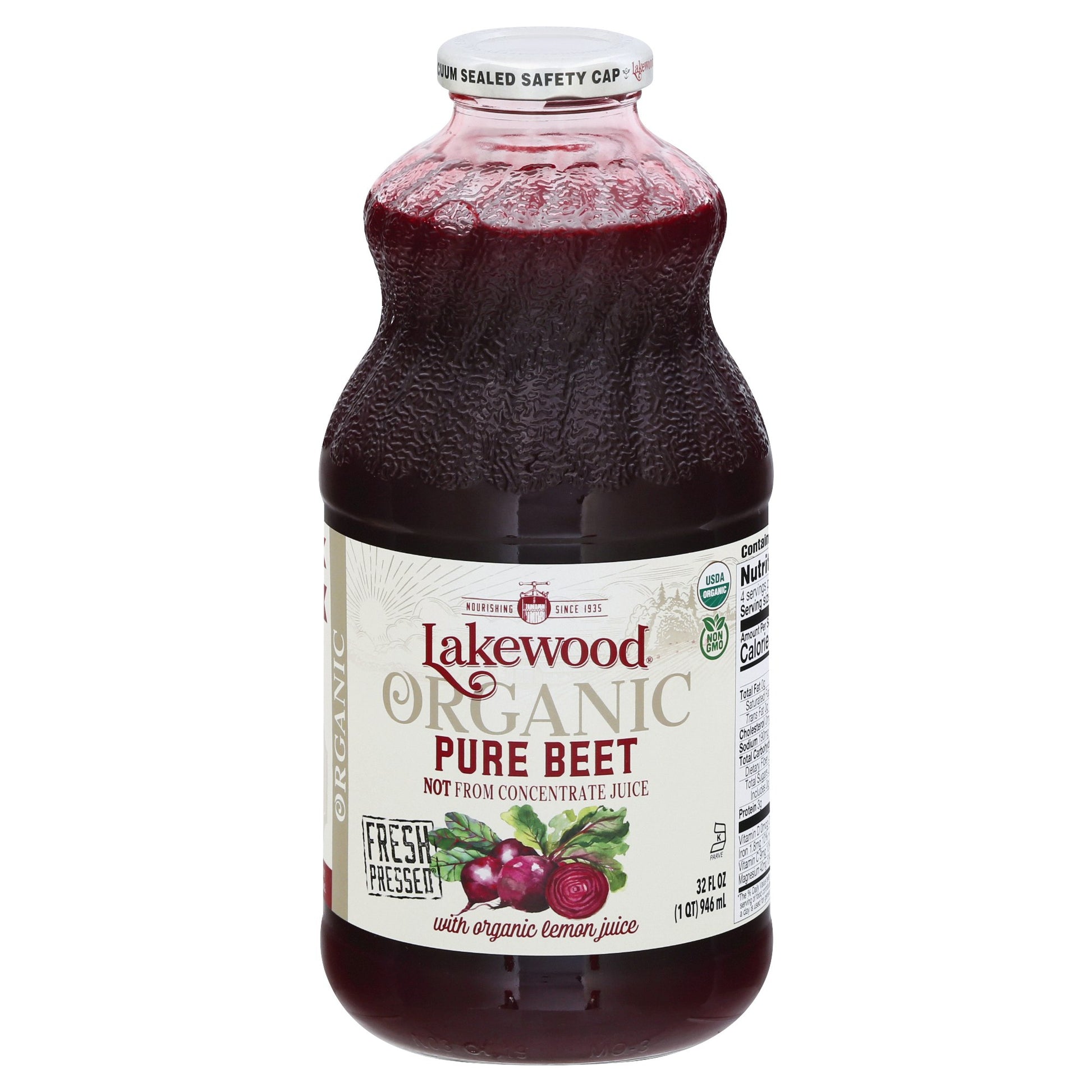 Lakewood Juice Beet Pure Organic 32 FO (Pack of 6)