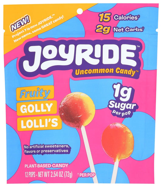 Joyride Lollipops Golly Lollis - 2.54 oz (Pack of 12)
