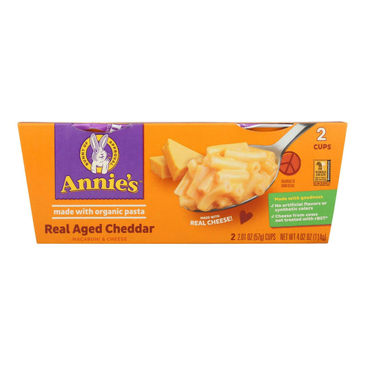 Annie's Homegrown Real Aged Cheddar Macaroni and Cheese Microcaps 4.02 oz (Pack of 6)