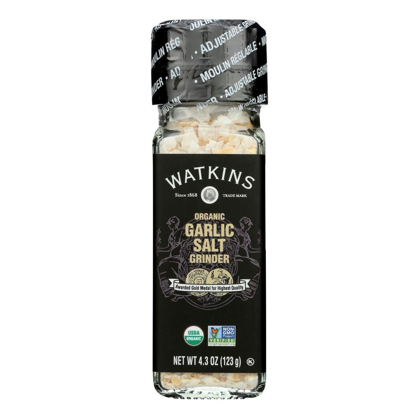 Watkins - Garlic Salt Grinder 4.3 oz (Pack of 3)