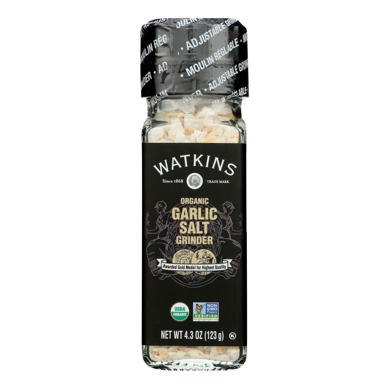 Watkins - Garlic Salt Grinder 4.3 oz (Pack of 3)