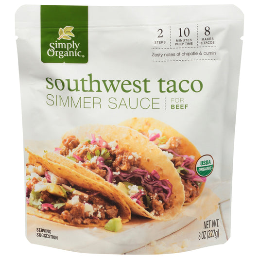 Simply Organic Sauce Sothwest Taco Simmer 8 oz (Pack of 6)