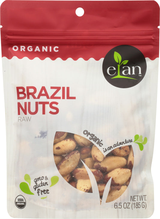 Elan Nuts Raw Brazil Organic 6.5 Oz Pack of 8