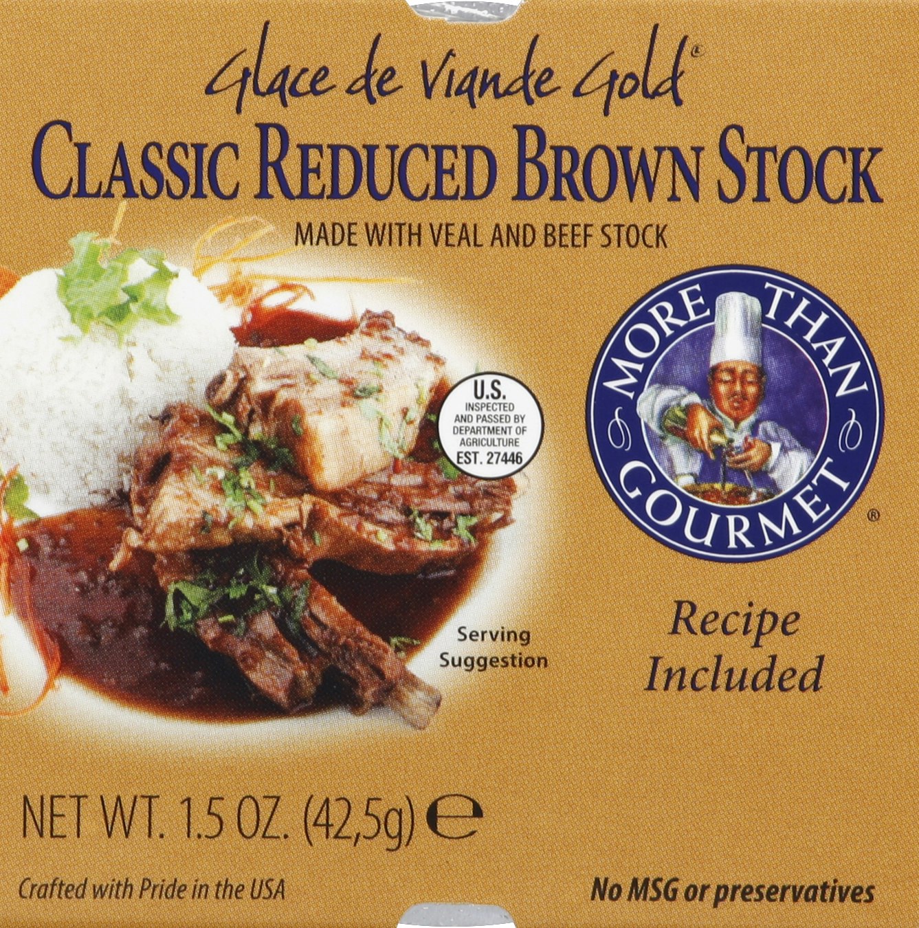 More Than Gourmet Stock Brown Classic Reduced Glace de Viande Gold 1.5 Oz Pack of 12