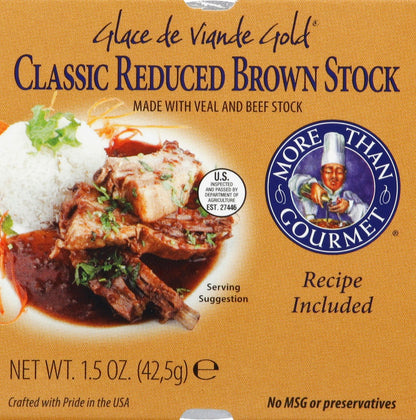 More Than Gourmet Stock Brown Classic Reduced Glace de Viande Gold 1.5 Oz Pack of 12