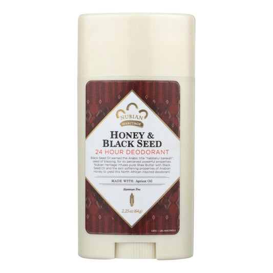Nubian Heritage Deodorant - All Natural - 24 Hour - Honey and Black Seed - 2.25 oz