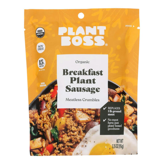 Plant Boss Meatless Crumble Breakfast Sausage 3.35 Oz Pack of 6