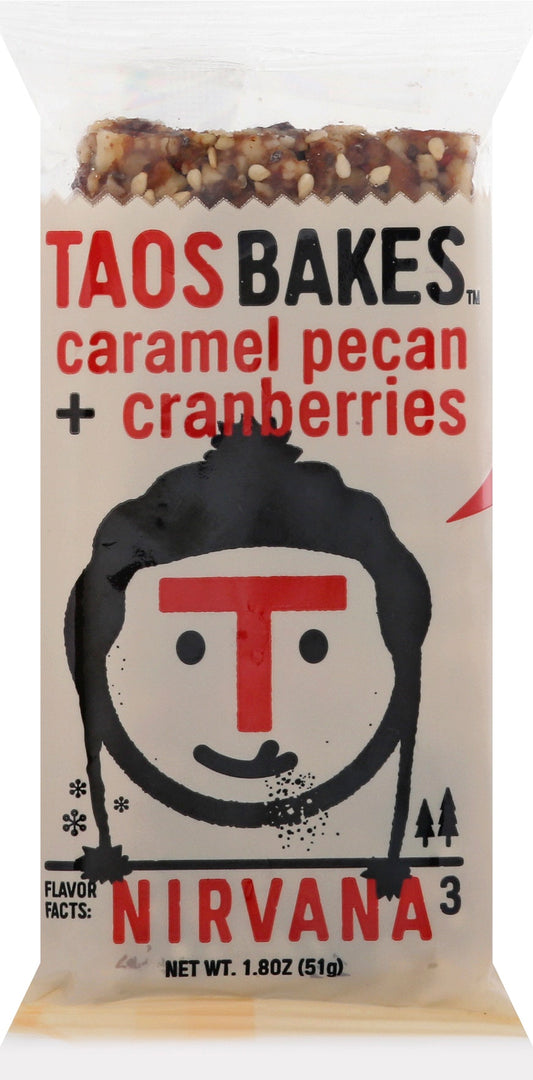 Taos Bakes Bar Caramel Pecan Cranberry 1.8 Oz (Pack of 12)