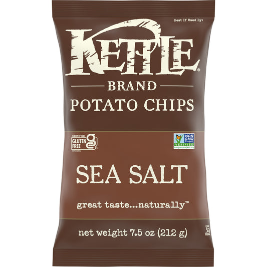 Kettle Foods Chip Potato Sea Salt 7.5 oz (Pack of 12)