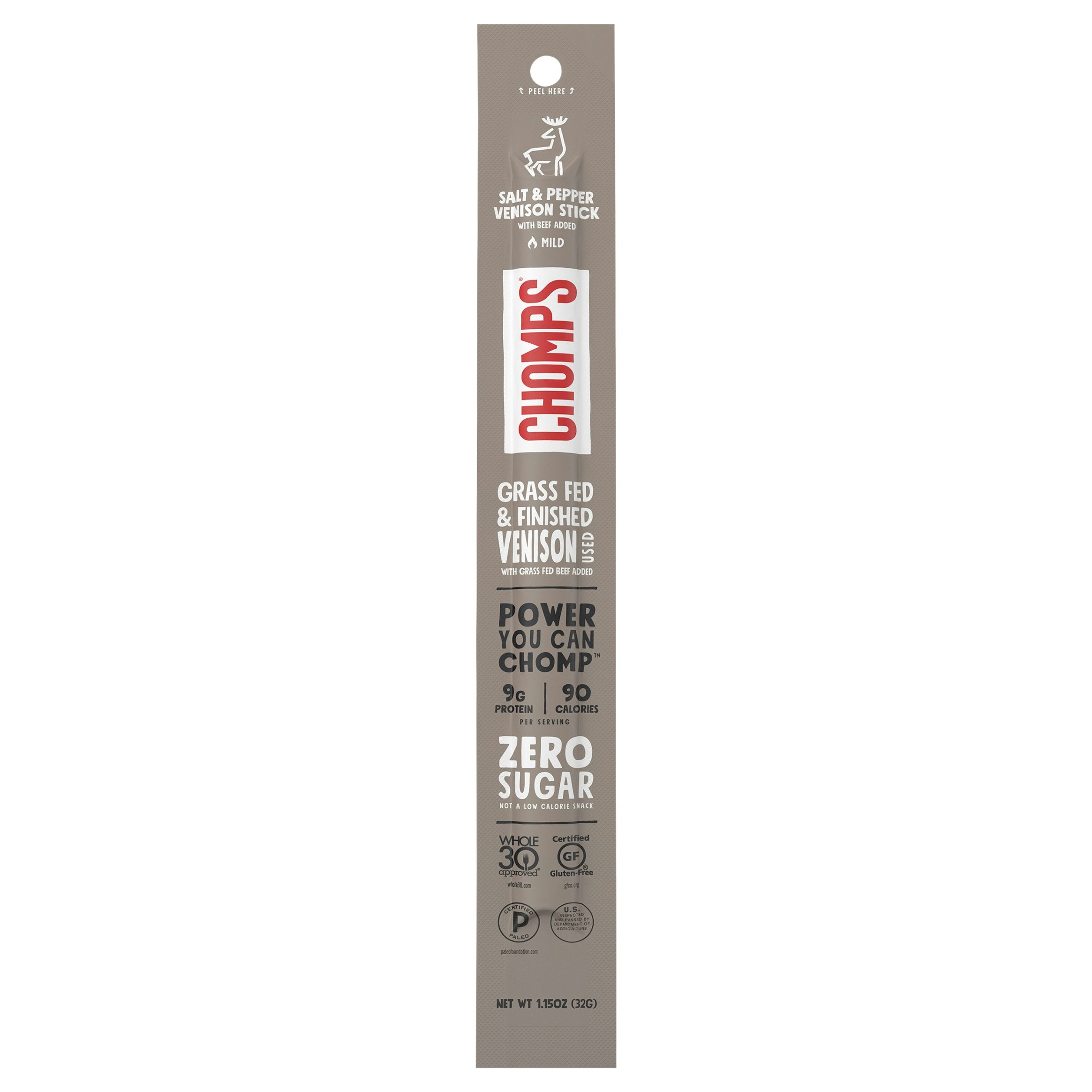 Chomps Venison Stick Pepper Salt