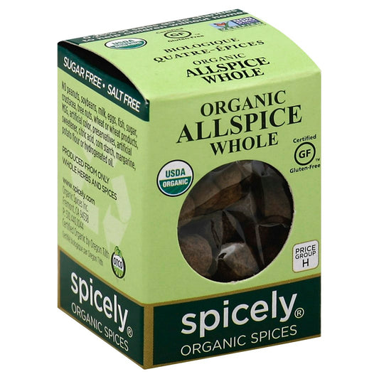 Spicely Organics Spice Allspice Whole Box 0.3 Oz Pack of 6