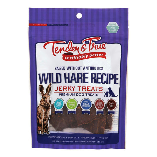 Tender and True - Dog Treats Wild Hare Recipe Jerky 4 oz (Pack of 10)