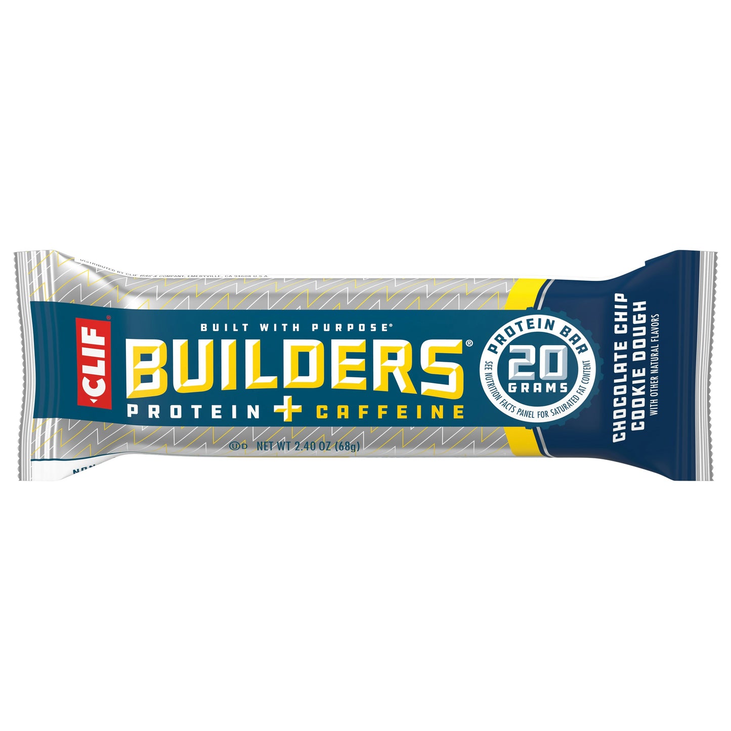 Clif Builder Bar Chocolate Chip Cookie Dough 2.4 Oz (Pack of 12)