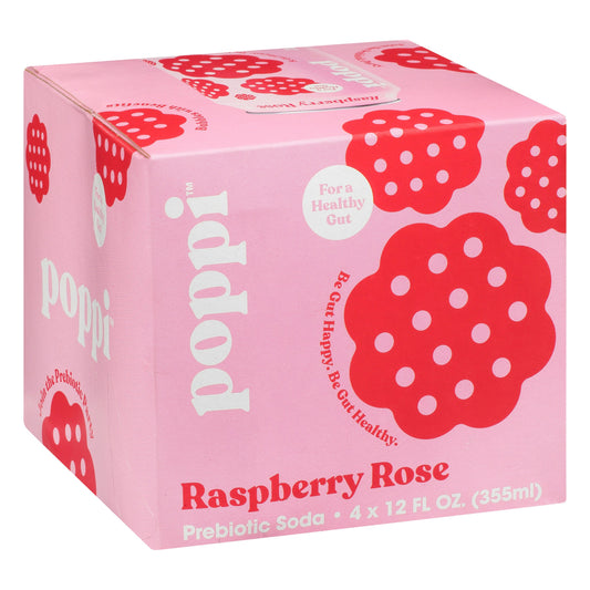 Poppi Probiotic Raspberry Rose 48 Fo Pack of 6
