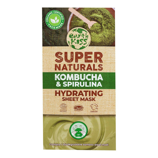 Earth Kiss Sheet Mask Spirulina Hydrating Organic 1 Ea Pack of 12