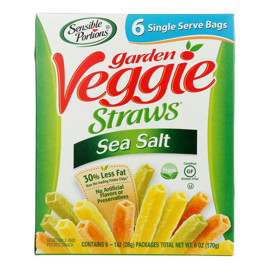 Sensible Portions - Straws Sea Salt 6 oz (Pack of 6)