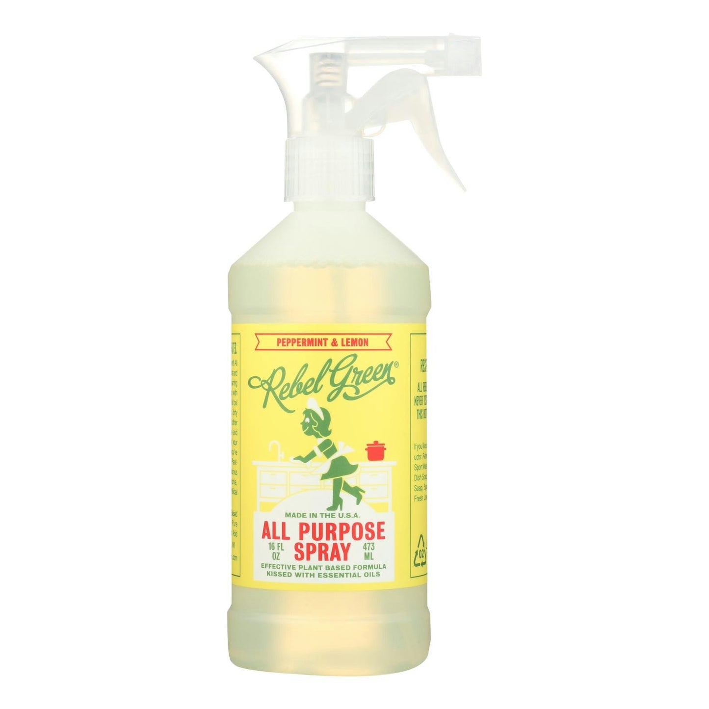 Rebel Green All Purpose Spray - Peppermint Lemon 16 fl. oz (Pack of 4)
