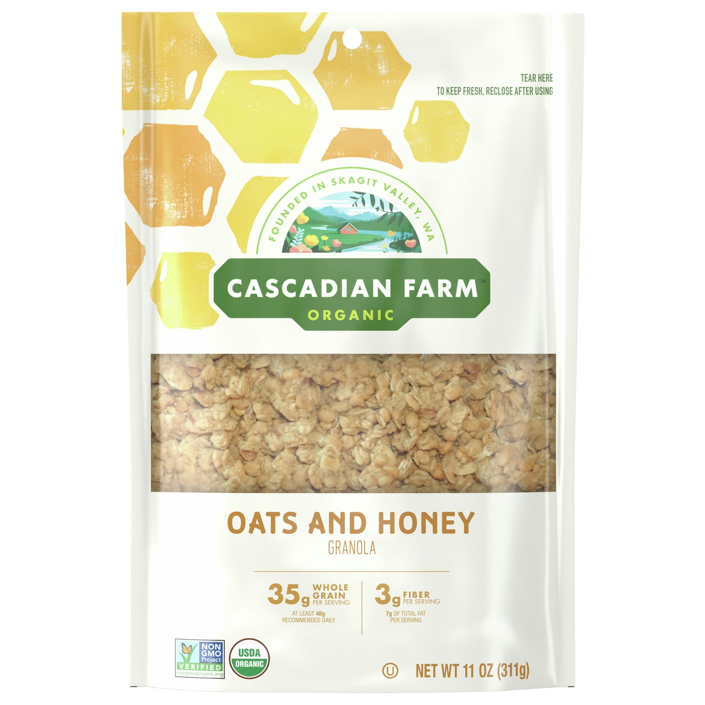 Cascadian Farm Granola Oats And Honey 11 Oz (Pack of 4)