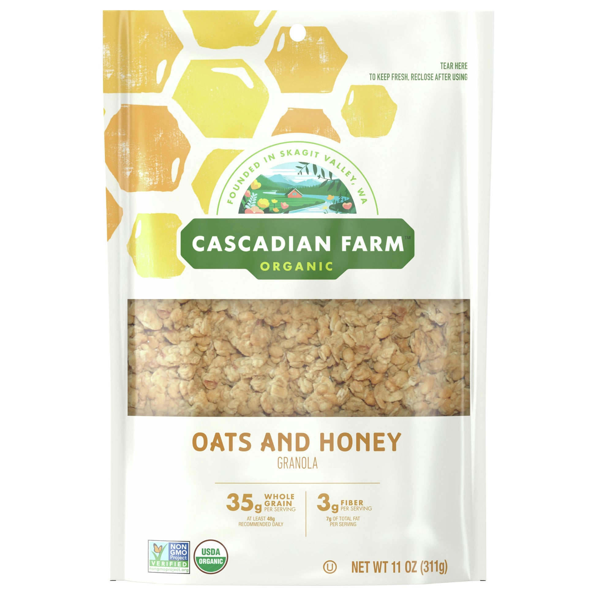 Cascadian Farm Granola Oats And Honey 11 Oz (Pack of 4)