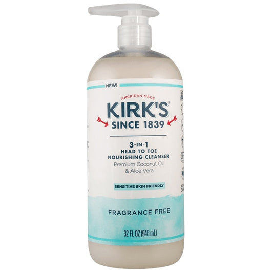 Kirk's Natural 3-in-1 Cleanser Fragrance Free 32 Fl oz