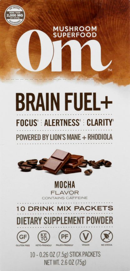 Om Mushrooms Brain Fuel Mocha 10Pkt 2.2 Oz