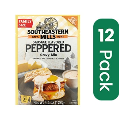 Southeastern Mills Mix Gravy Peppered With Sausage Of 4.5 oz (Pack of 12)