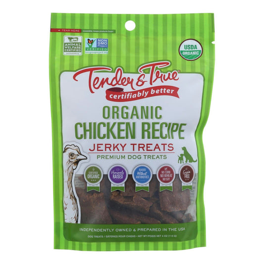 Tender & True Organic Chicken Jerky Dog Treats 4 oz (Pack of 10)
