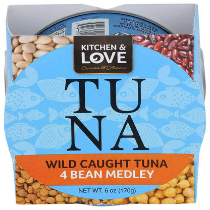Kitchen and Love 4 Bean Medley Wild Caught Tuna - 6 Ounce (Pack of 8)