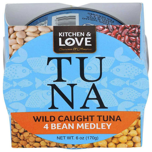 Kitchen and Love 4 Bean Medley Wild Caught Tuna - 6 Ounce (Pack of 8)