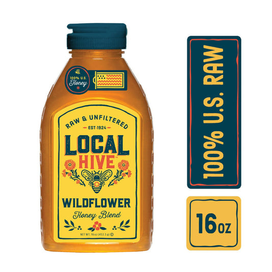 Local Hive Honey Wildflower Raw 16 Oz Pack of 6