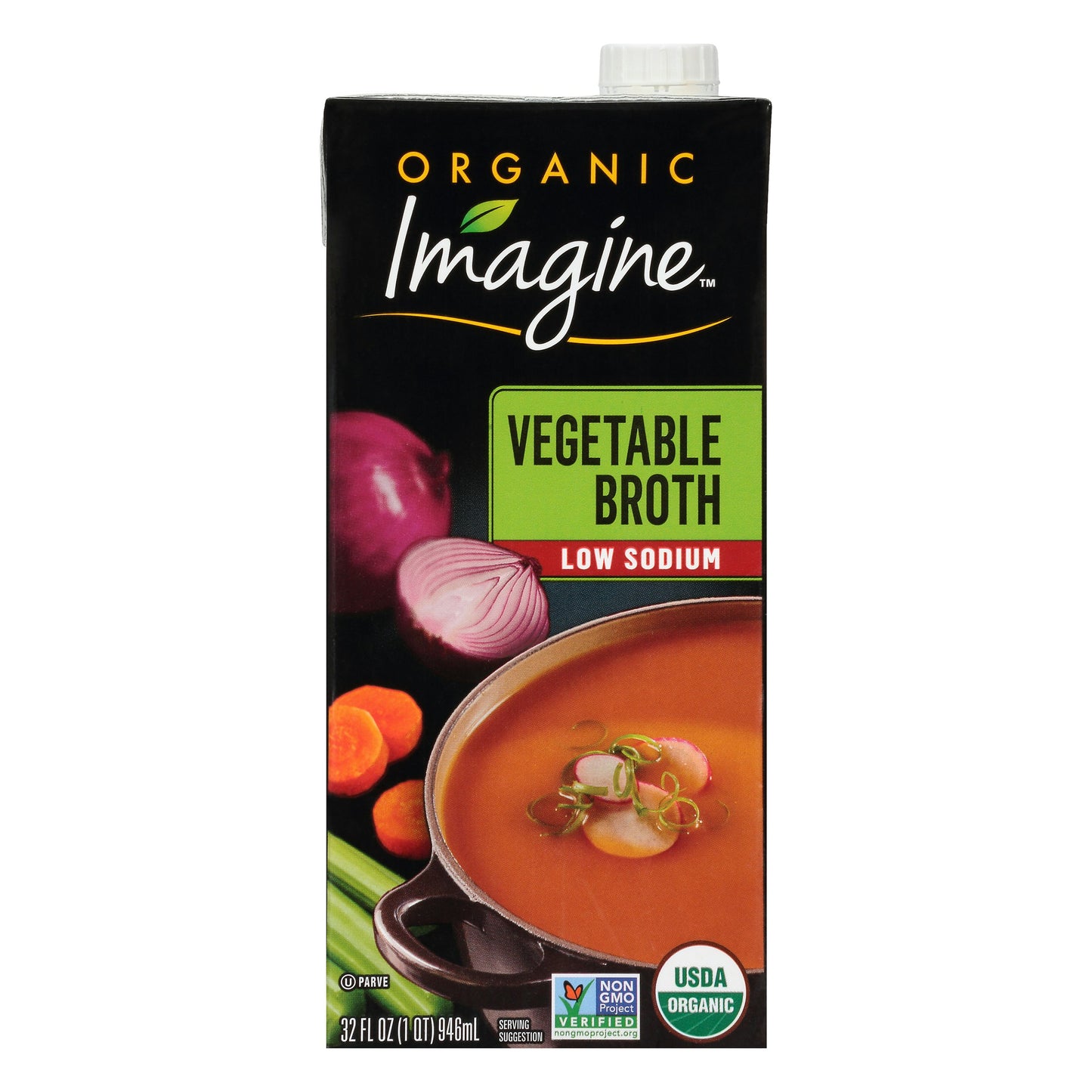 Imagine Broth Light Sodium Vegetable 32 oz (Pack of 6)
