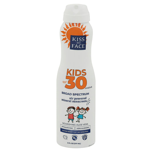 Kiss My Face Sun Mineral Kids Spray SPF30 6 Oz (Pack of 3)