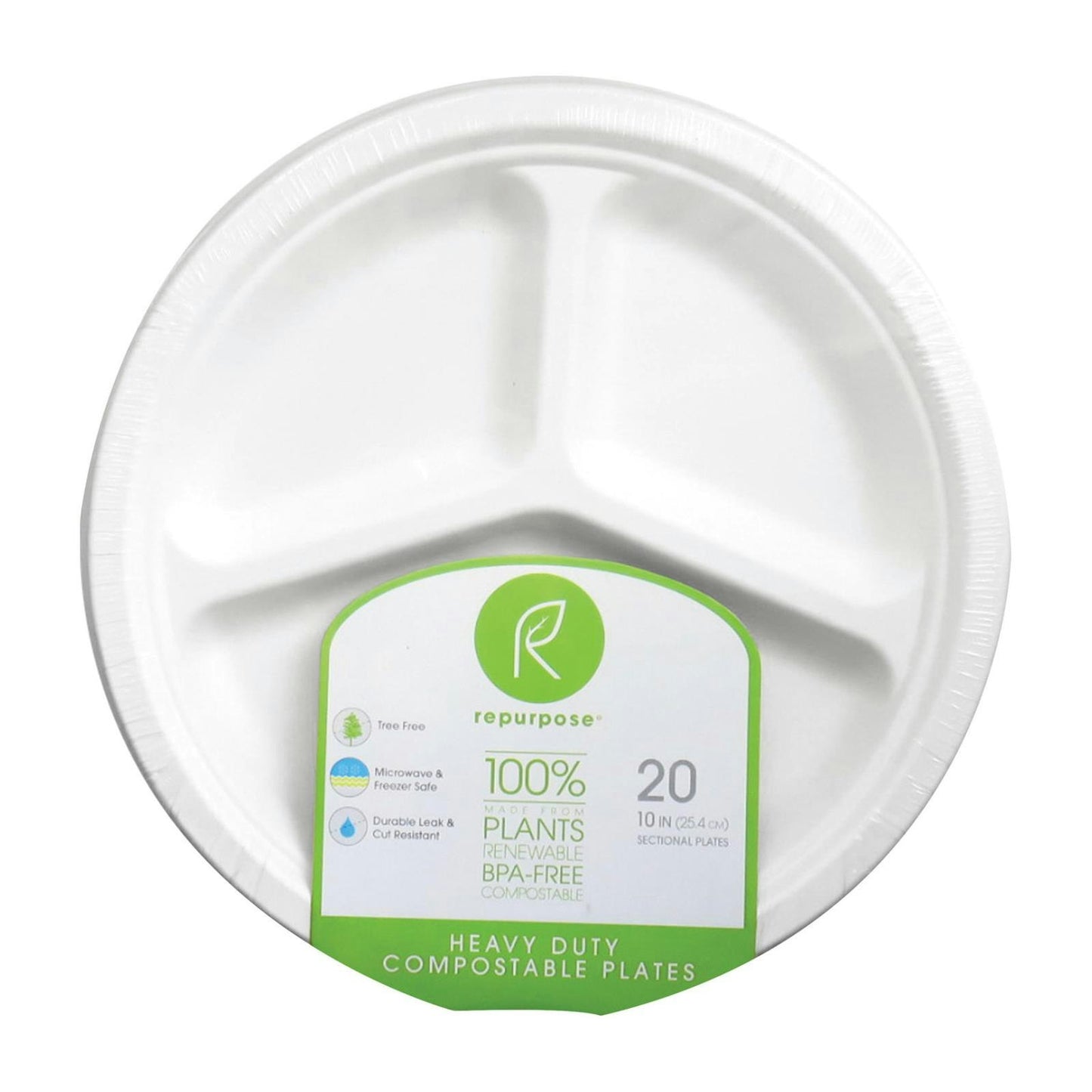 Repurpose Sectional Plates 20 Count (Pack of 12)
