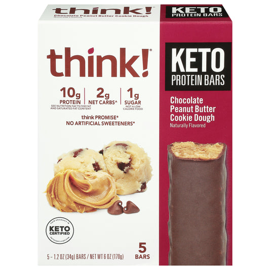 Think! Bar Chocolate Peanut Butter Cookie 6 oz (Pack of 6)
