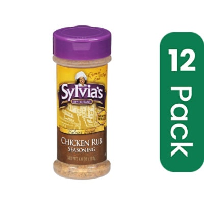 Sylvias Seasoning Rub Chicken 4 oz (Pack of 12)