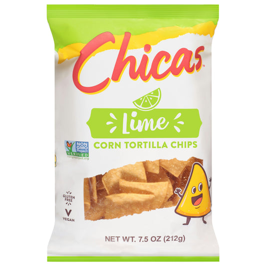 Chicas Chips Tortilla Lime Sea Salt 7.5 Oz (Pack of 9)