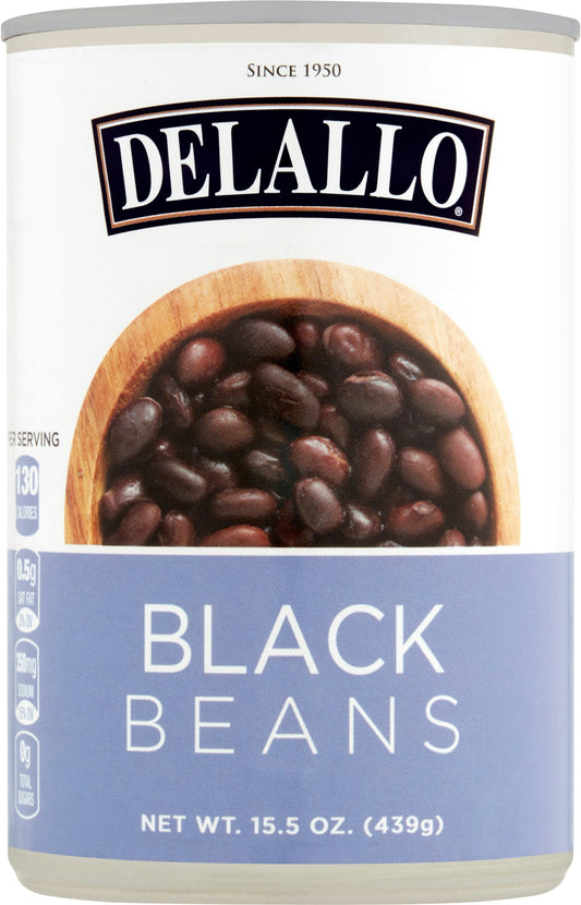 Delallo Bean Black 15.5 Oz Pack of 12