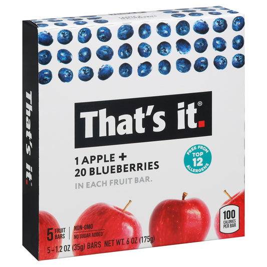 Thats It Bar Apple Blueberry 6 oz (Pack of 6)