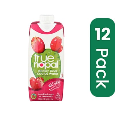 True Nopal Cactus Water - Prickly Pear 16.9 fl oz (Pack of 12)