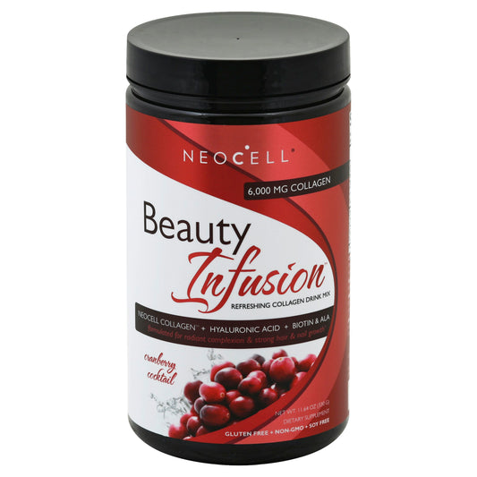 Neocell Beauty Infusion Drink Mix Refreshing Collagen Cranberry Cocktail - 11.64 Oz (Pack of 3)