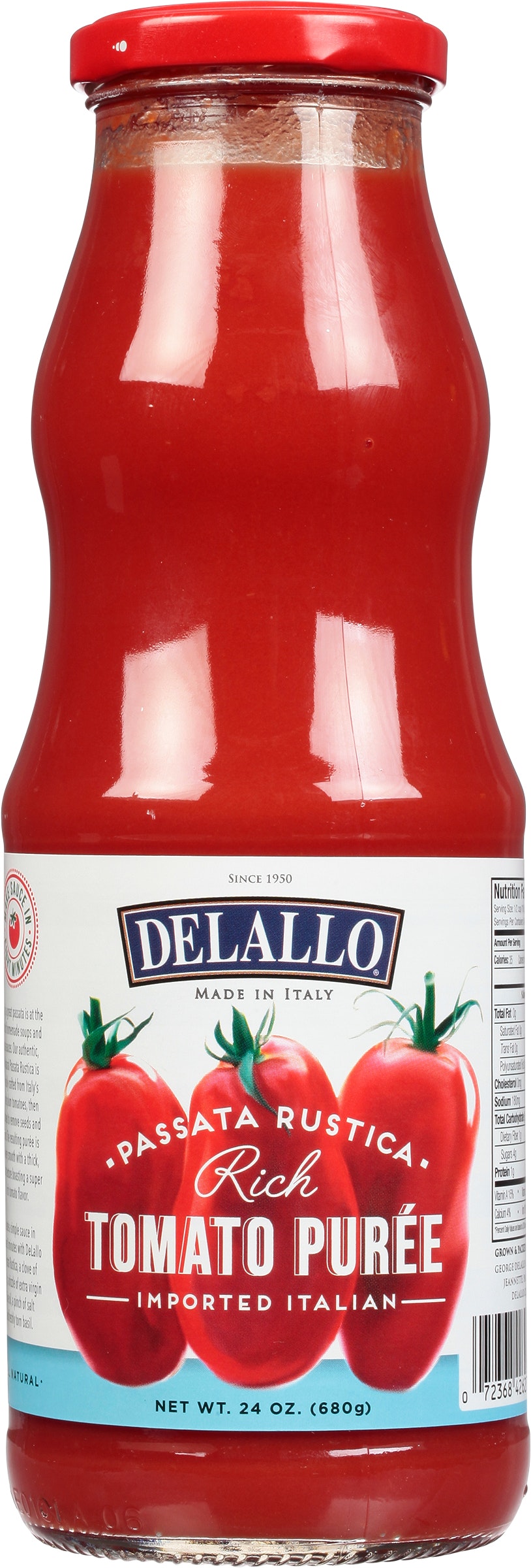 Delallo Passata Tomato Puree 24 oz (Pack of 6)