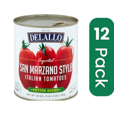 Delallo Tomato Petite Diced San Marzano 28 oz (Pack Of 12)